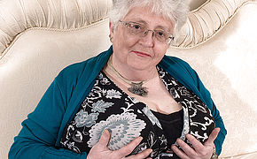 Big Breasted Brit Granny Toying With Herself